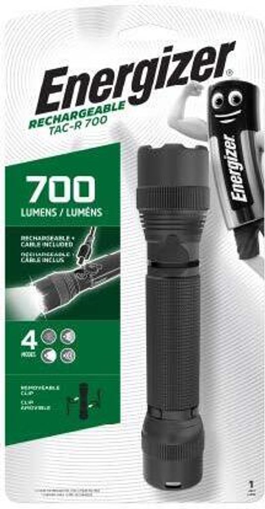Energizer taktische per USB aufladbare LED-Taschenlampe, LED-Lenser TAC-R 700