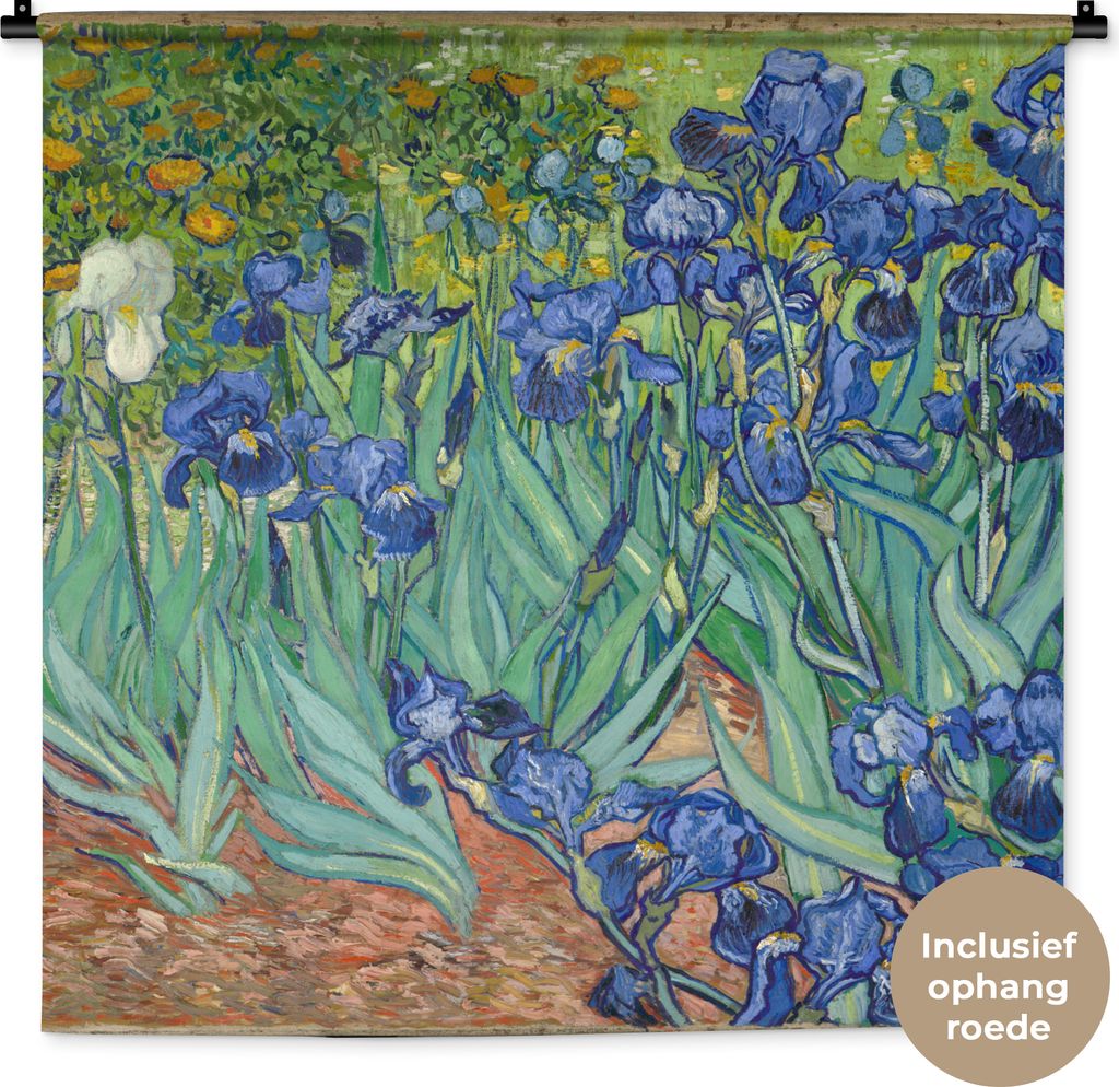 MuchoWow Wandteppich Wandbehang Schwertlilien - Vincent van Gogh 90x90 cm Tapisserie Dekoration Wandtuch - Wandaufhänger