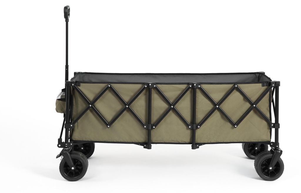 Faltbarer erweiterter Wagen mit 220lbs Gewichtskapazität, Heavy Duty 300L faltbarer Gartenwagen mit großen All-Terrain Strandrädern & Getränkeh...