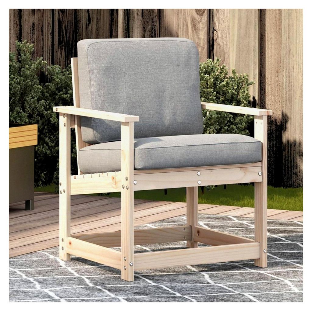 Gartenstuhl 62x55x77 cm aus massivem Kiefernholz, Gartensessel, Campingstuhl, Terrassenstühle, Gartenmöbel, Balkonstühle