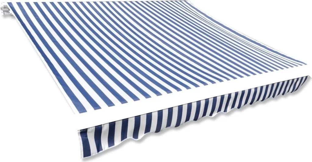 Telo da Sole Ricambio 500x300 cm a Righe Blu e Bianco | Alta Qualità
