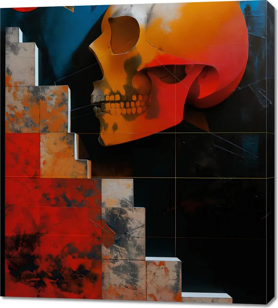 Quadro 90x100 cm Erosione del Paesaggio | Dipinto Materico per Interni