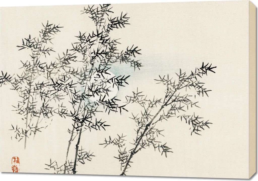 Bild 100x70cm Bambus, Kōno Bairei Japanisches Vintage für das Wohnzimmer