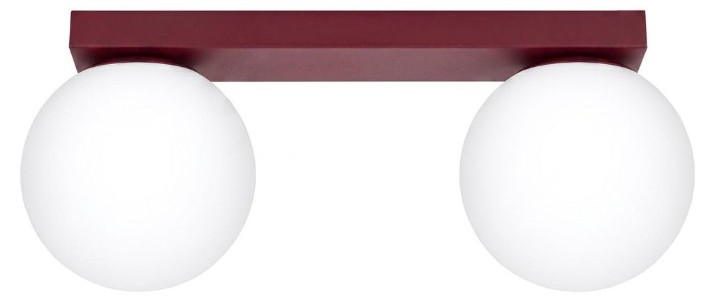 Plafonnier YOLI 2 bordeaux 2xG9  8W acier/verre Image du produit 