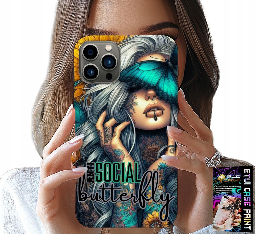 Hülle Für Iphone 13 Pro Max - Antisozial, Schmetterling, Feminin
