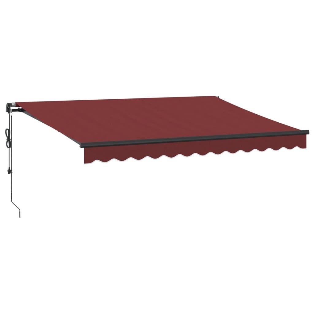 vidaXL Markise Automatisch mit LEDs Weinrot 350x250 cm