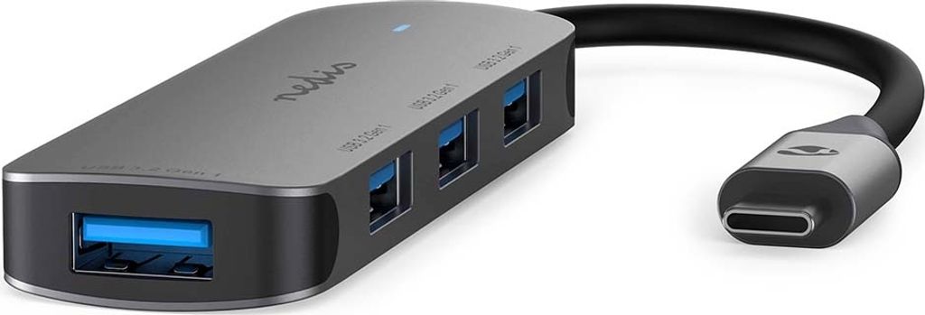 USB-Hub | 1x USB-C | 4x USB-A-Buchse | 4-Port-Anschluss/-Anschlüsse | USB 3.2 Gen 1 | USB Power | 5Gbps