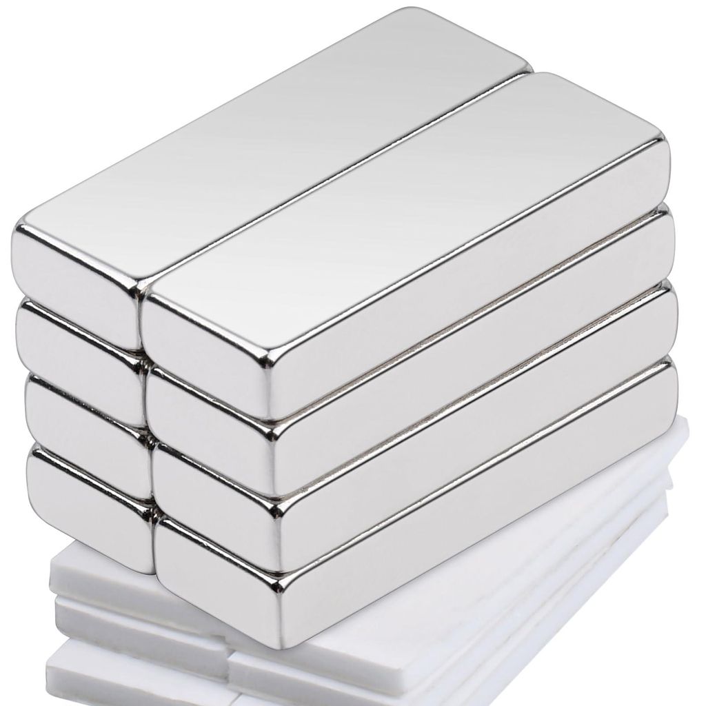 8 starke, selbstklebende Magnete, 30 x 10 x 5 mm Neodym-Magnete, flache, starke, rechteckige Magnete für Magnettafeln, Seltenerdmagnete, Klebemagnete
