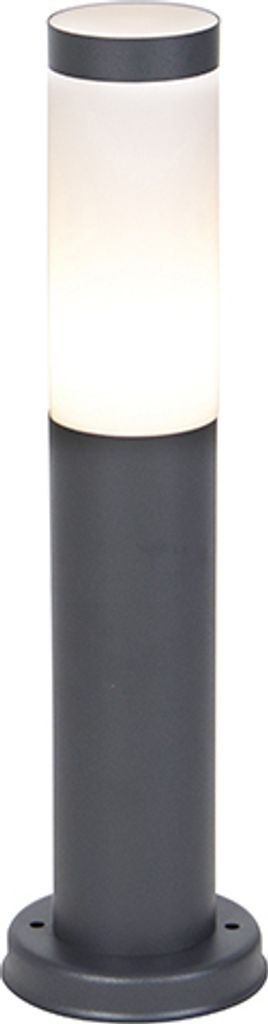 Qazqa Modern außen Pollerleuchte, Wegeleuchte, Pollerlampe für den Garten - Rox - Dunkelgrau, max. 20W, Geeignet für LED, 45cm, IP44