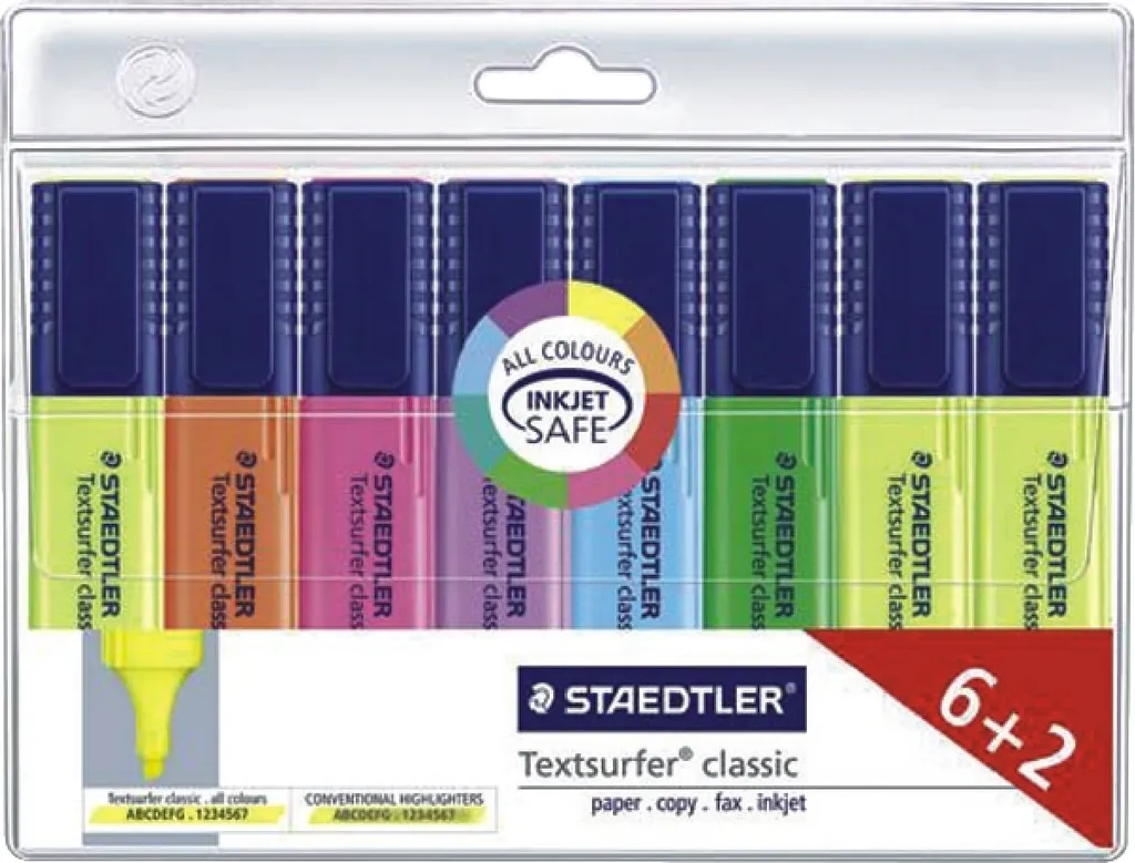 Surligneur Noir Textsurfer 364 A Anti-Bavure Staedtler Lot de 8 Pièces