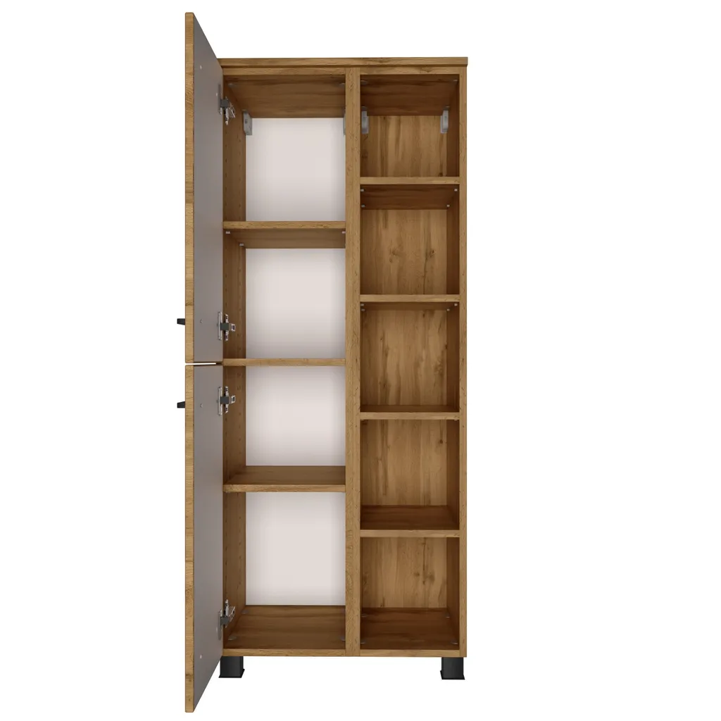 Armoire Malvo 55cm finition Chêne : gain de place et double portes - 14