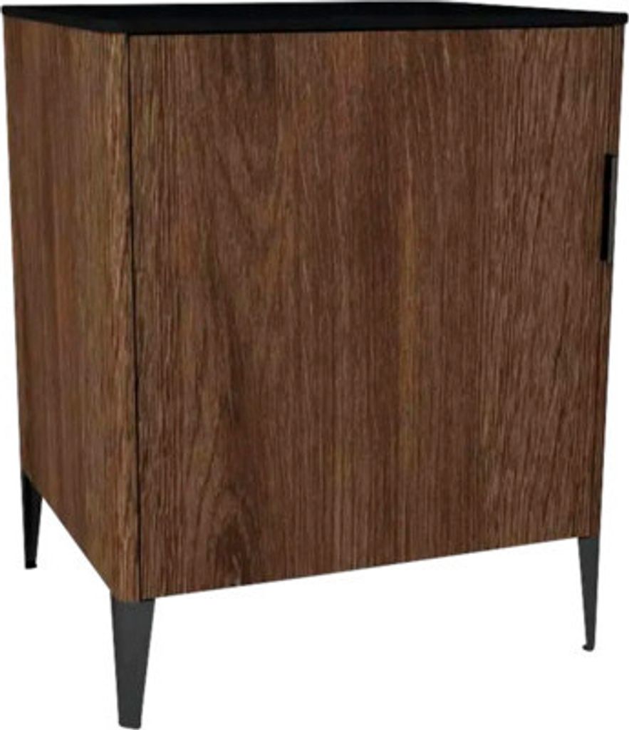 Kommode mit 1 Tür Devo Lotos 76x60x53 cm Anschlag links bronze expressive oak/schwarz