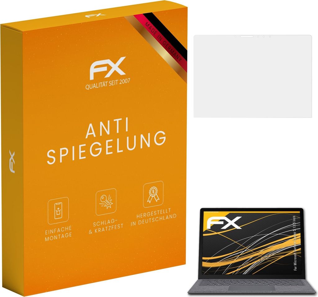 atFoliX FX-Antireflex 2x Schutzfolie kompatibel mit Microsoft Surface Laptop 5 (13.5 Inch) Displayfolie
