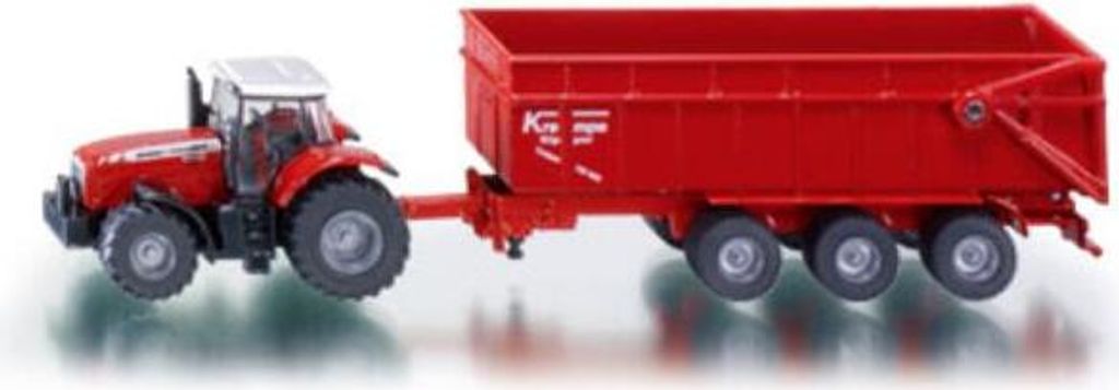 Siku tractor met aanhanger, merk Massey Ferguson, kleur Productafbeelding 