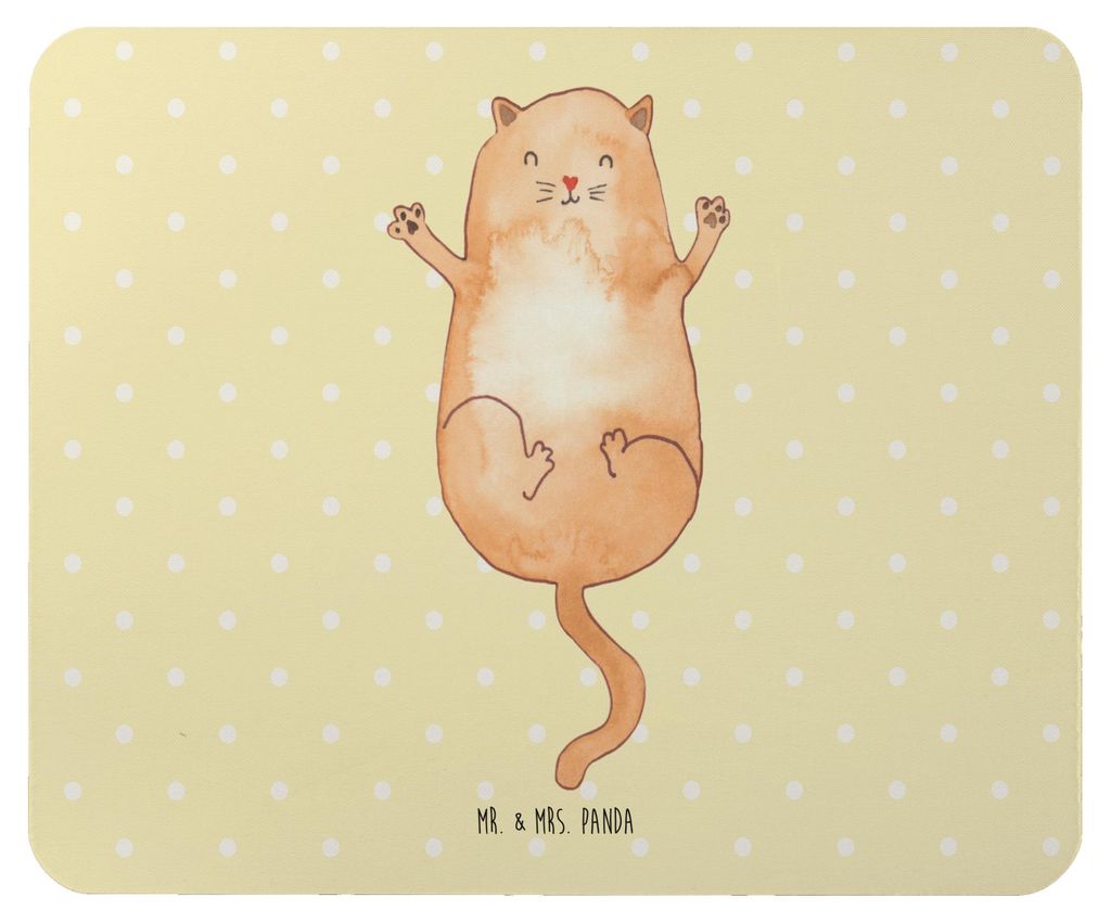 Mr. & Mrs. Panda Mouse Pad Katze Umarmen - Gelb Pastell - Geschenk, mousematte, laptop mousepad, Cat, Mauspad, Cats, Miau, Katzen, Freunde, notebook