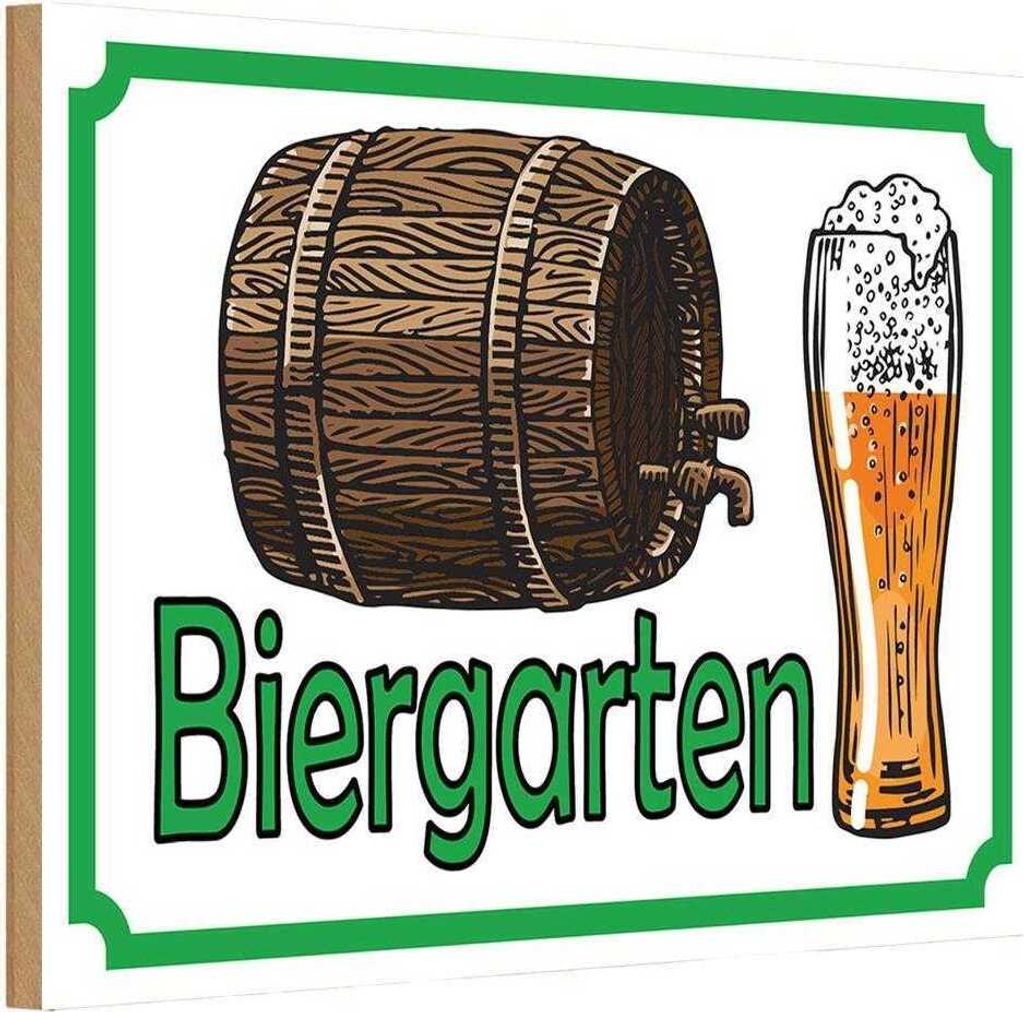 vianmo Holzschild 12x18 cm Biergarten Bier Brauerei Essen Trinken