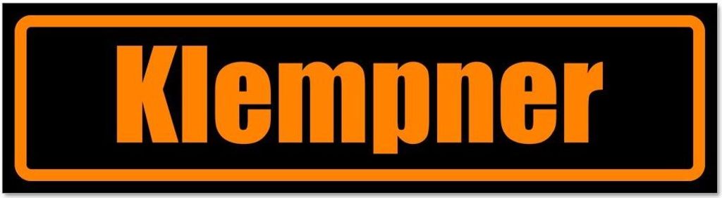 Kiwistar - Autoaufkleber - Orange - Schwarz - 20 x 5,3 cm - Klempner - Hinweis Aufkleber Sticker für Auto, Kfz, Fahrrad, PKW, LKW