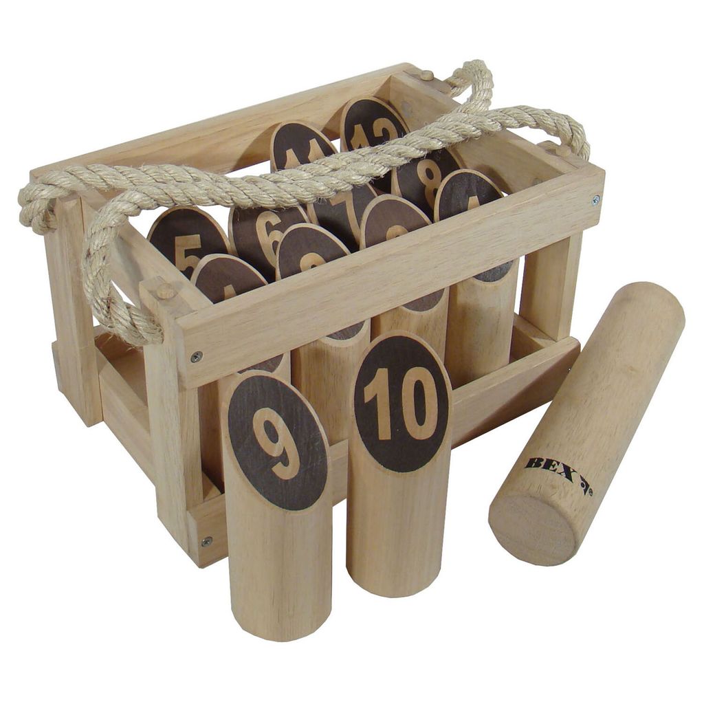 Number Kubb Original Gummiholz Holzbox Outdoor-Spiel für Kinder