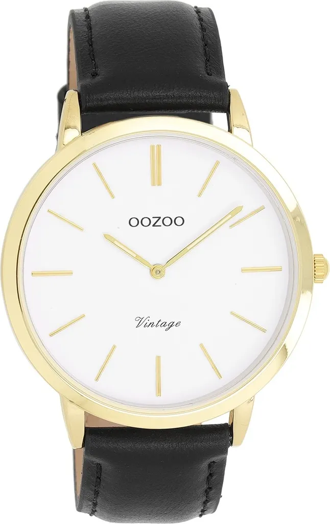 Oozoo Orologio Vintage UOC20386 - Eleganza in Pelle Nera per Lui e Lei