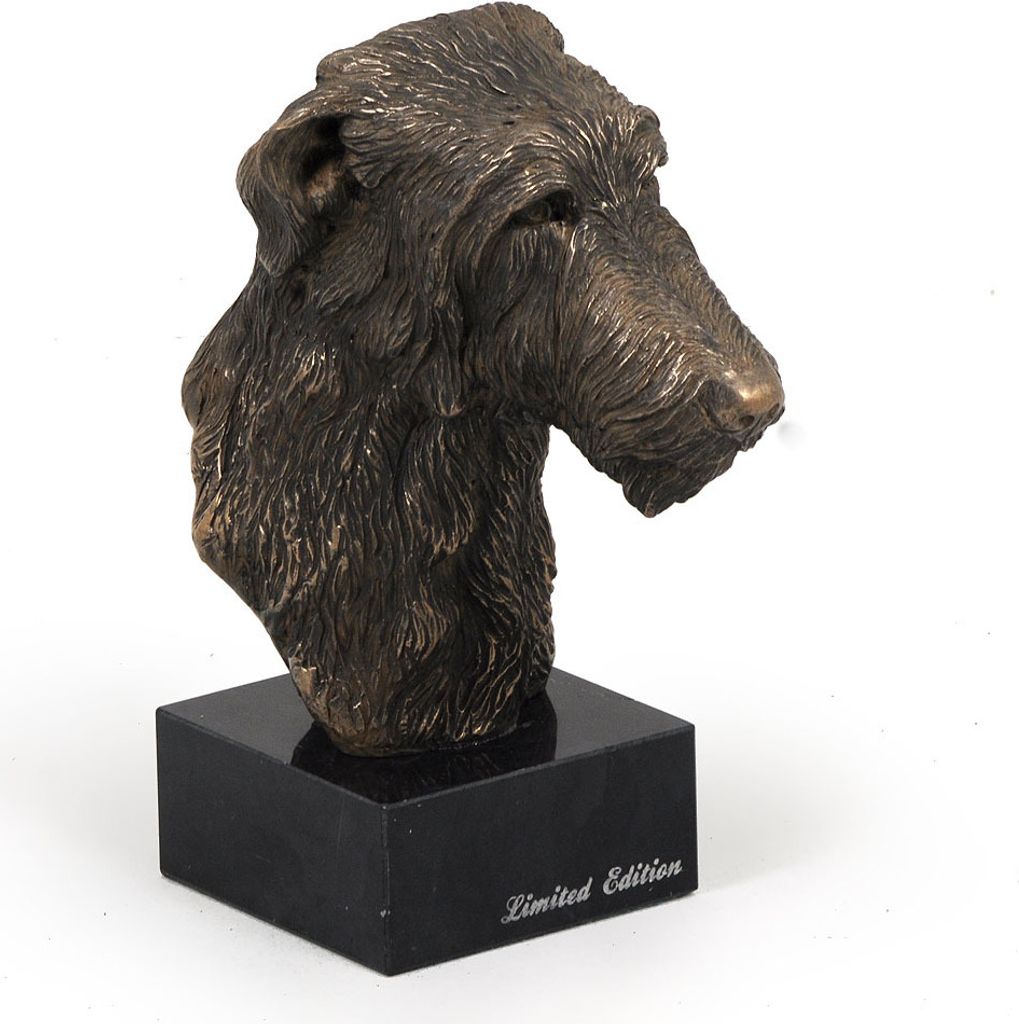 Deerhound, Schottischer Hirschhund, Scottish Deerhound - Hundestatue, Büste auf Steinsockel, Skulptur, Trophäe für Hundeausstellung der Marke Ar...