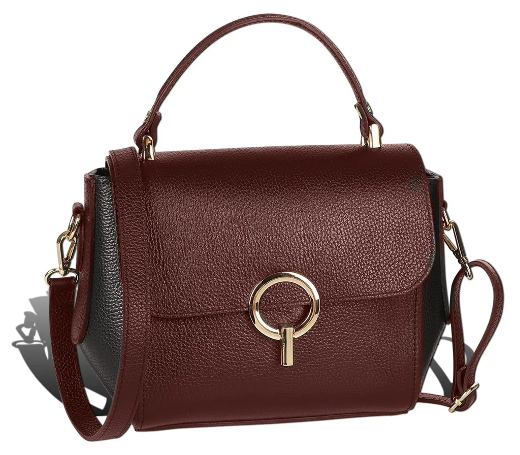 Sac à main de ville Toscanto rouge et noir idéal pour le travail 26cm