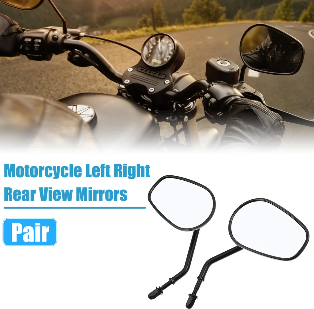 Miroirs Arrière-Plan pour Harley Davidson 1 Paire Gauche et Droit Noir