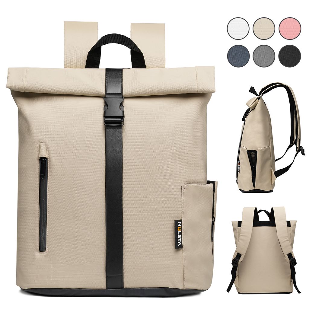 Damen Herren Rolltop Rucksack 25L, Groß Schulrucksack Wasserdicht mit 15,6 Zoll Laptopfach, Backpack für Job Radsport Reisen Freizeit Fahrrad,Apr...