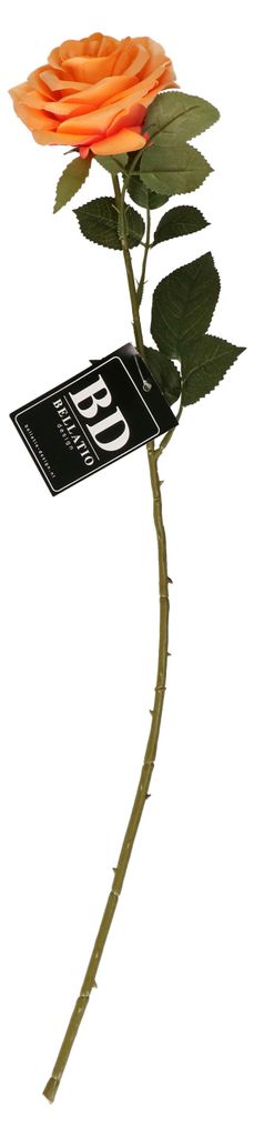 Bellatio Design Kunstliche Blume Rose Dijon - 64 cm - orange - Seide