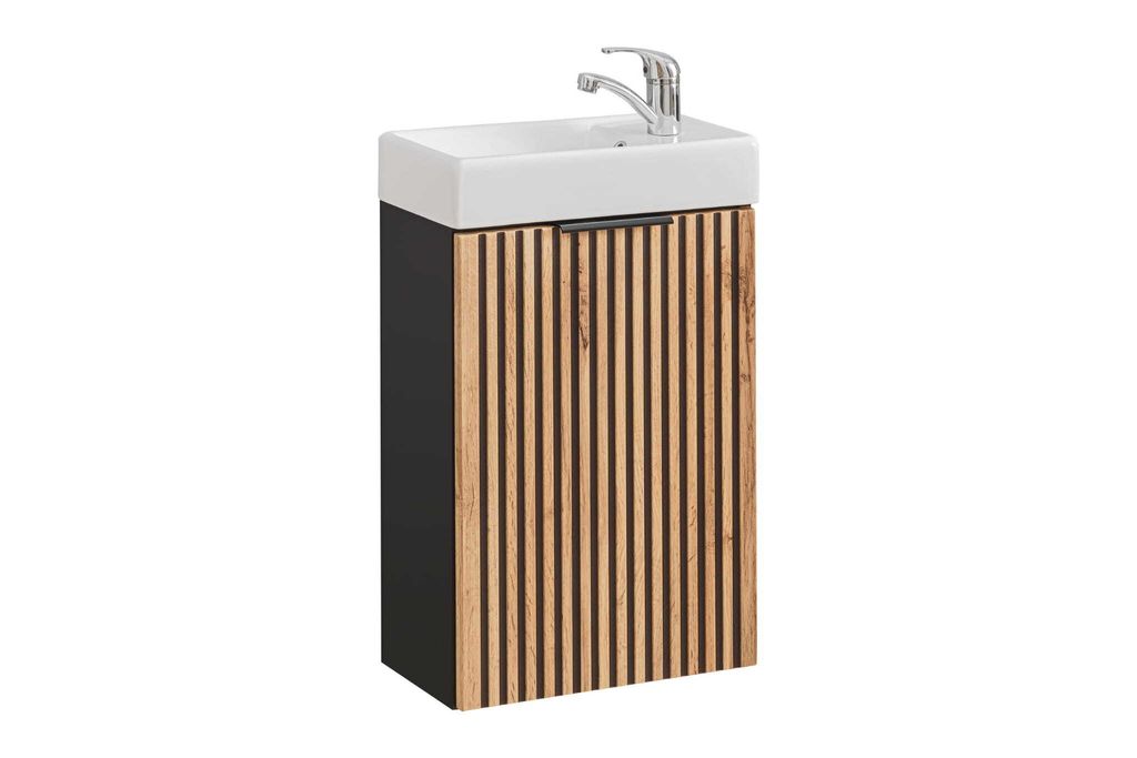 Szafka Pod Umywalkę 40 Cm – Dąb Wotan / Szary Skalny Zdjęcie produktu 