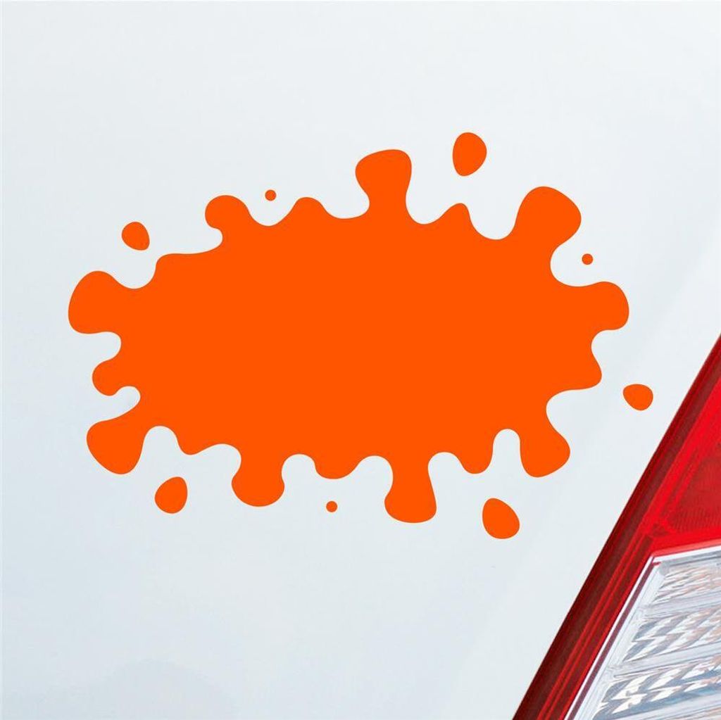 Auto Aufkleber Farbkleks Splash 14x10 cm Orange Sticker Produktbild 
