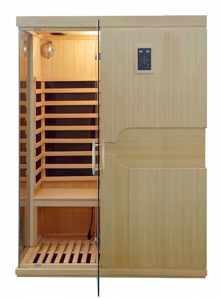 XXL Luxus LED Infrarotsauna Infrarotkabine 150x110x195 Wärmekabine Sauna 2 Pers.