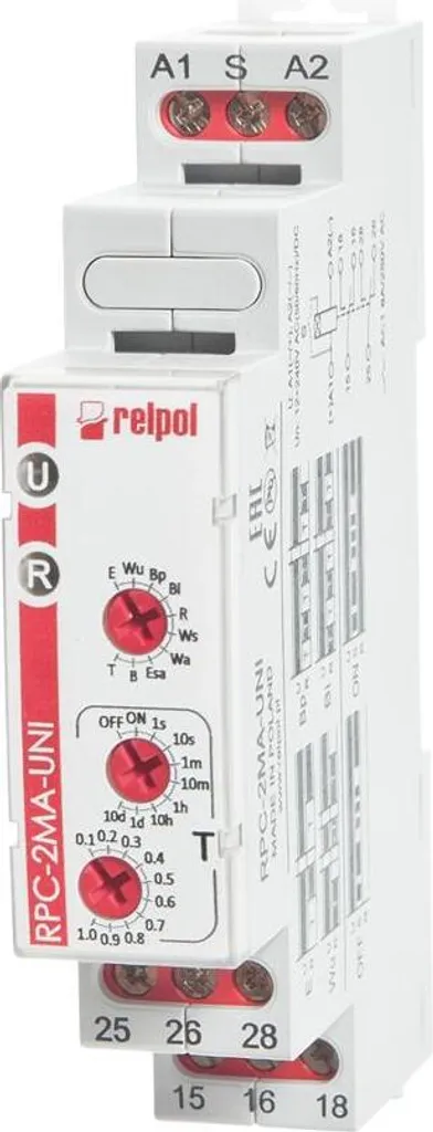 Temporisateur pour tableau électrique 2 CO 8A 12-240V Relpol 863183