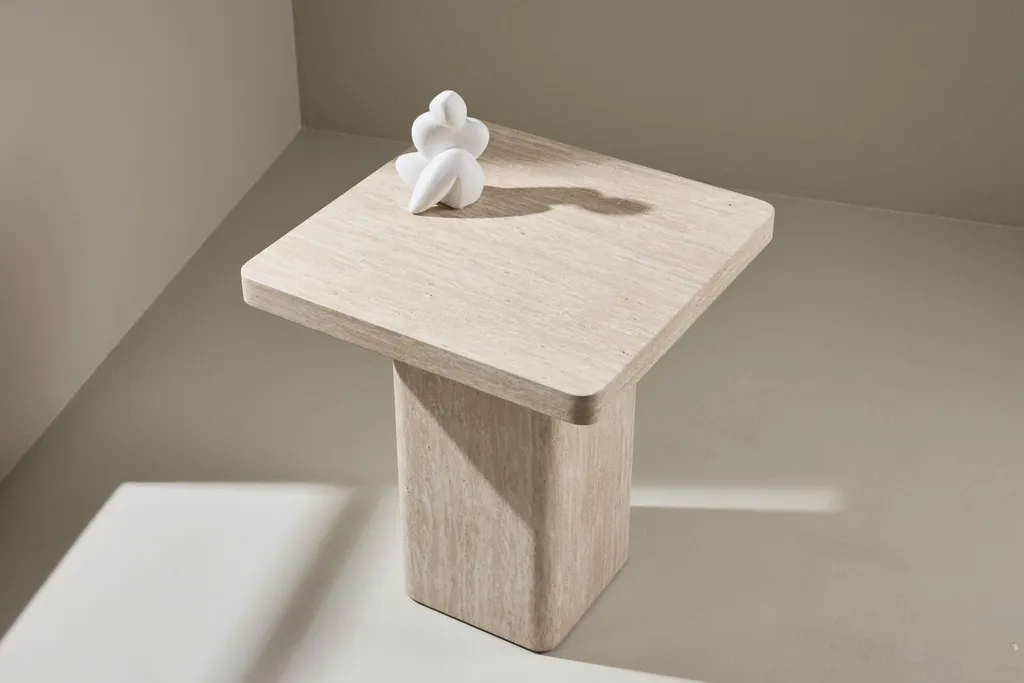 Table basse beige Qvart mate résistante et facile à monter pour séjour - 4