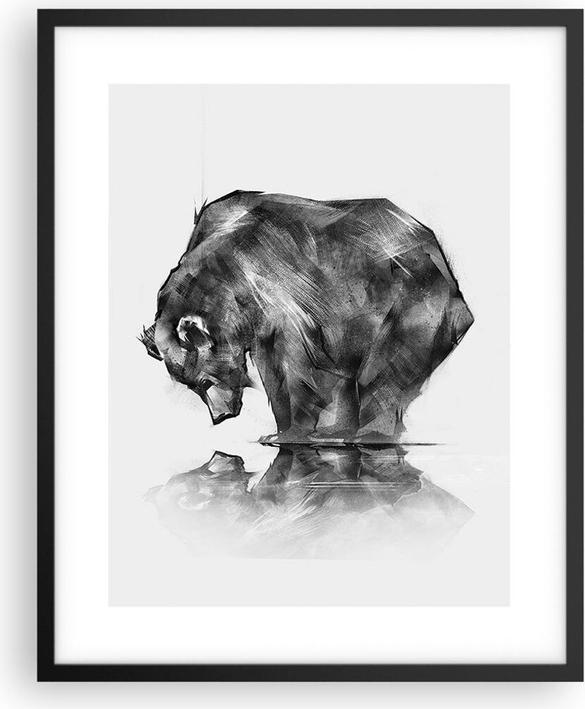 Gerahmtes Poster - Schwarzer Rahmen - Bär Tier - 40x50 cm - Wand Bild - Wanddeko - Wandbilder - Kunstposter - Wandposter - Bilderrahmen - Bilder -...