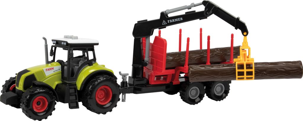 Toi-Toys - Traktor mit Anhänger mit Holztransporter Produktbild 