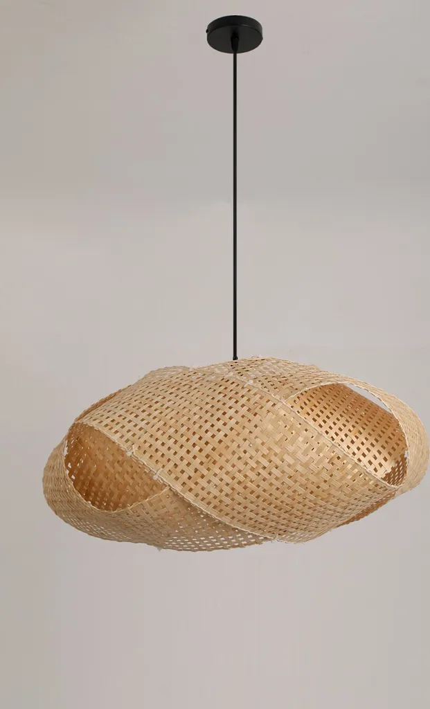 Suspension BINDUM en Bambou Ø50cm : Éclairage Chaleureux Style Boho E27 - 3