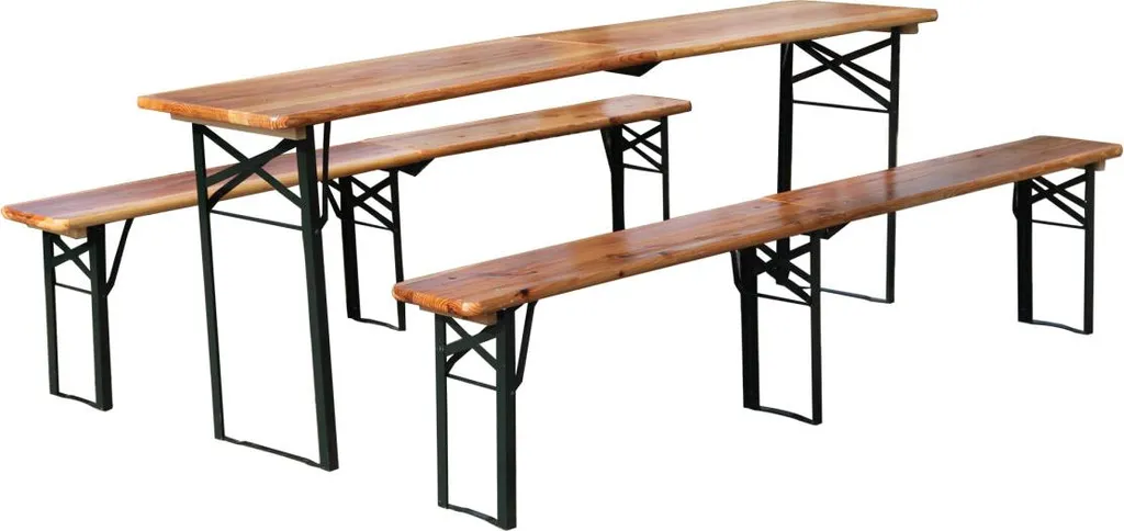 Table de réception robuste 220 cm et bancs pliables pour manque d'espace - 8