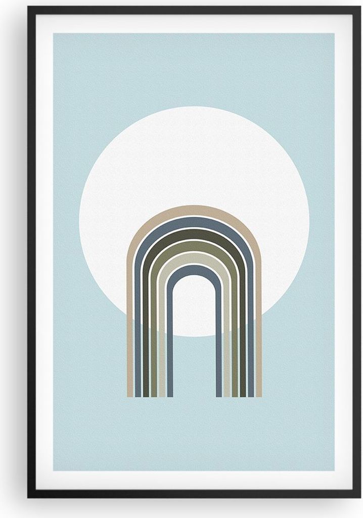 Gerahmtes Poster - Schwarzer Rahmen - Formen Rad Linien - Produktbild 