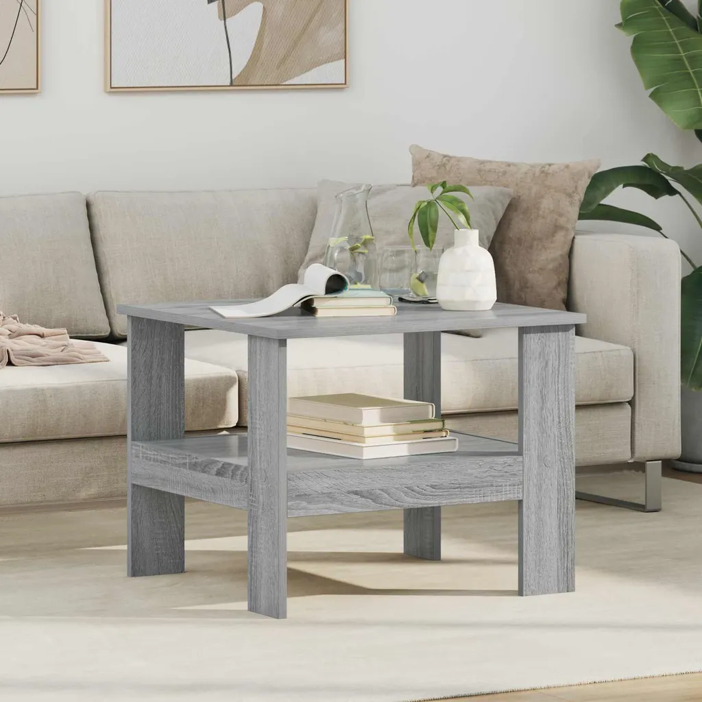 Maison Exclusive - Tavolino Sonoma grigio 57 x 55 x 45 cm Materiale ligneo