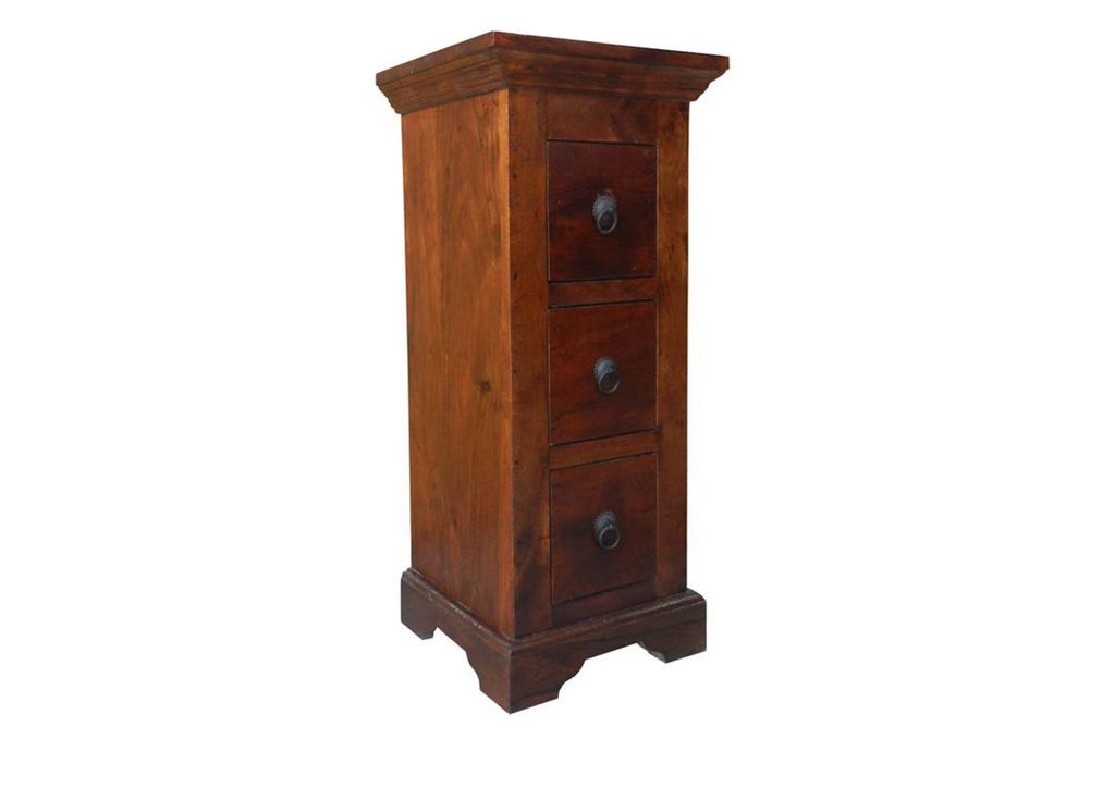MASSIVMOEBEL24 | Petite commode 33x31 Acacia laqué Nougat Image du produit 