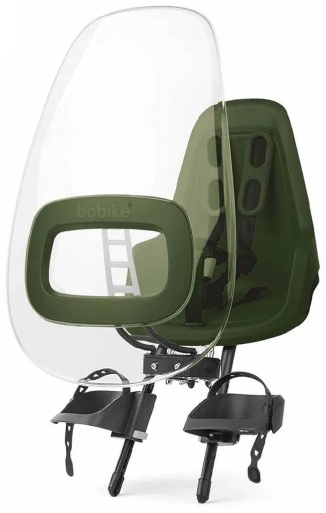 Pare-brise Bobike One+ Incassable Vert Olive et Étrier de Fixation