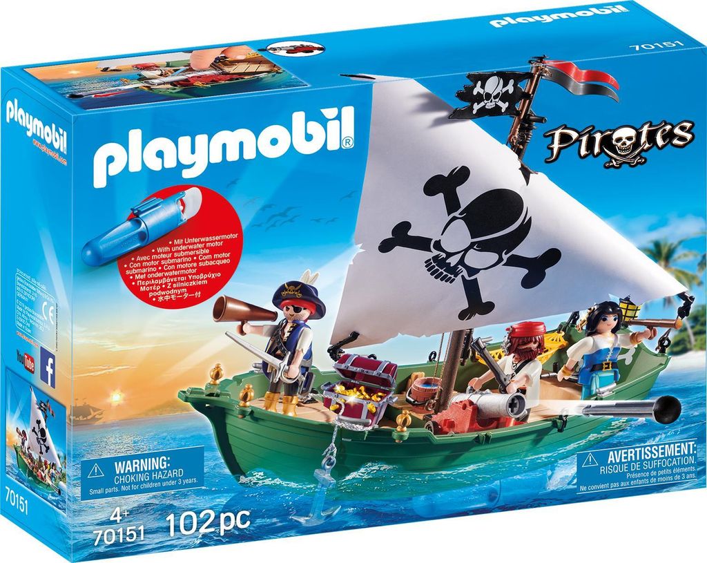PLAYMOBIL Statek piracki z silnikiem podwodnym 70151 Zdjęcie produktu 