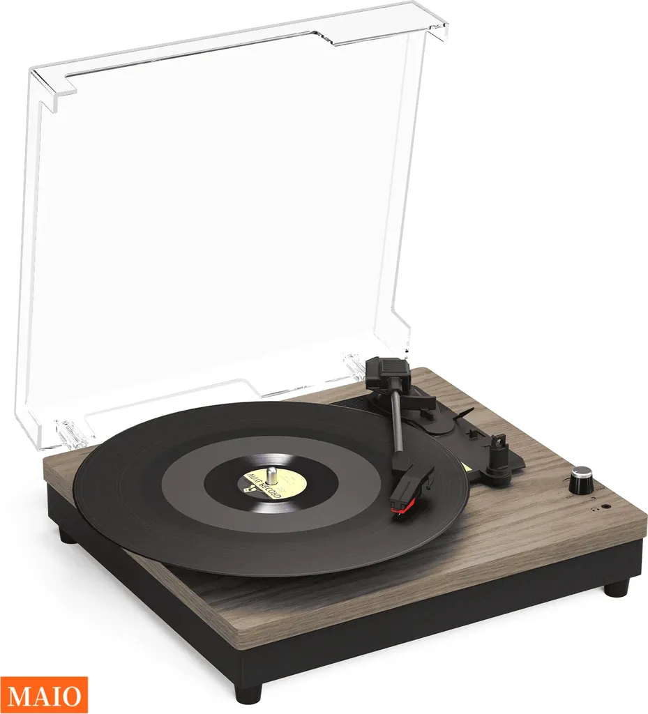 Platine vinyle indigo avec haut-parleurs Bluetooth intégrés à 3 vitesses - 2