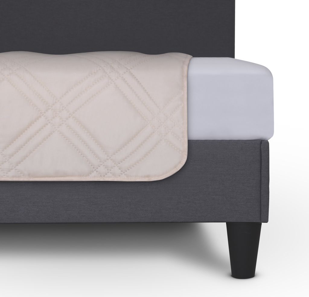 Tagesdecke ( Beige ) 220x240 cm mit wattierter Zwischenlage, Bettüberwurf - leichte Überwurfdecke, Sommerdecke gesteppt - Steppdecke, Wendedecke