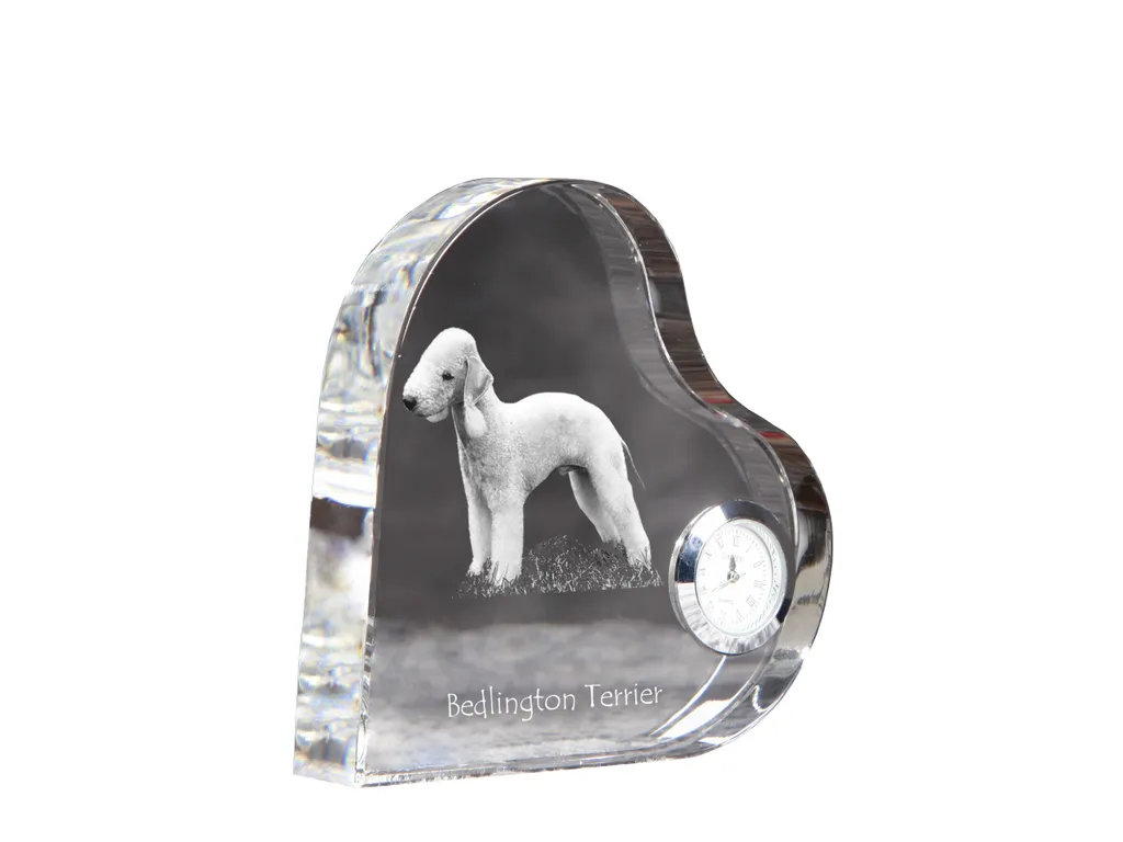Horloge Bedlington Terrier décorative cœur pour salon et bureau chic - 3