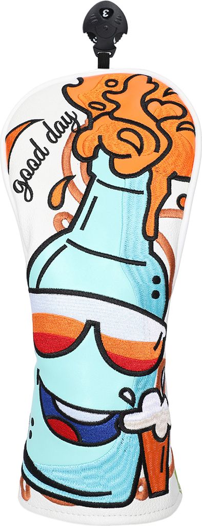 Golfschlägerkopfbedeckungen, Golfschläger-Abdeckungszubehör aus Kunstleder mit Stickmuster für Hölzer, Driver, Fairway-Hybride