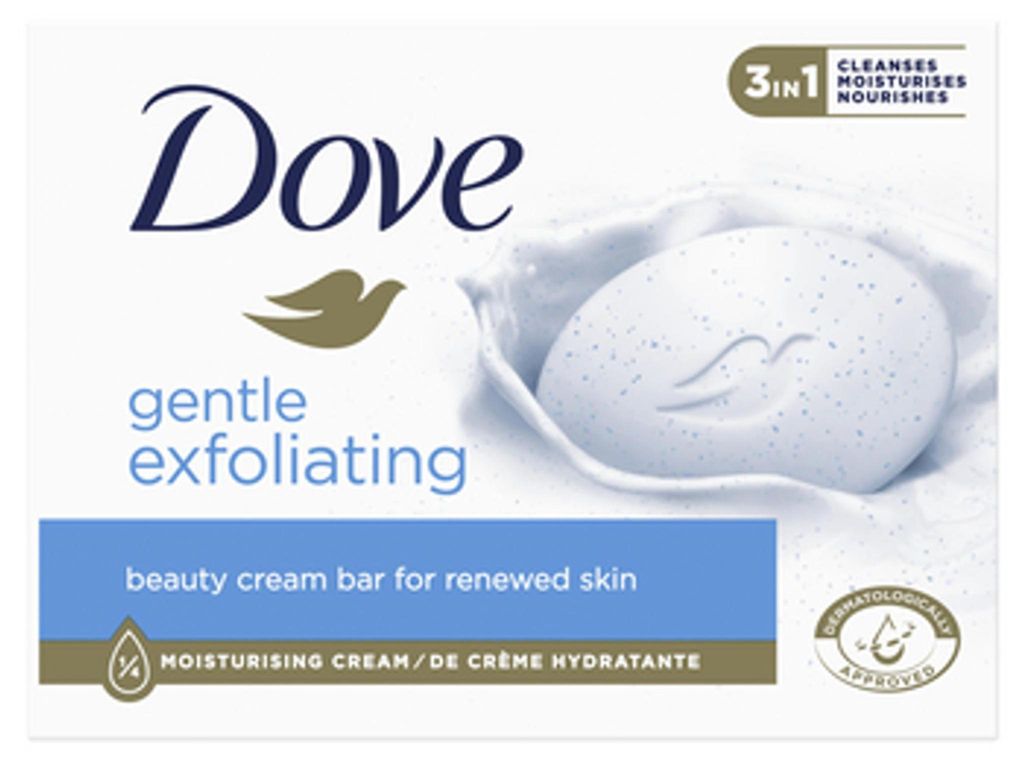 Dove 3-in-1 Sanftes Peeling-Seifenstück 90 g Produktbild 