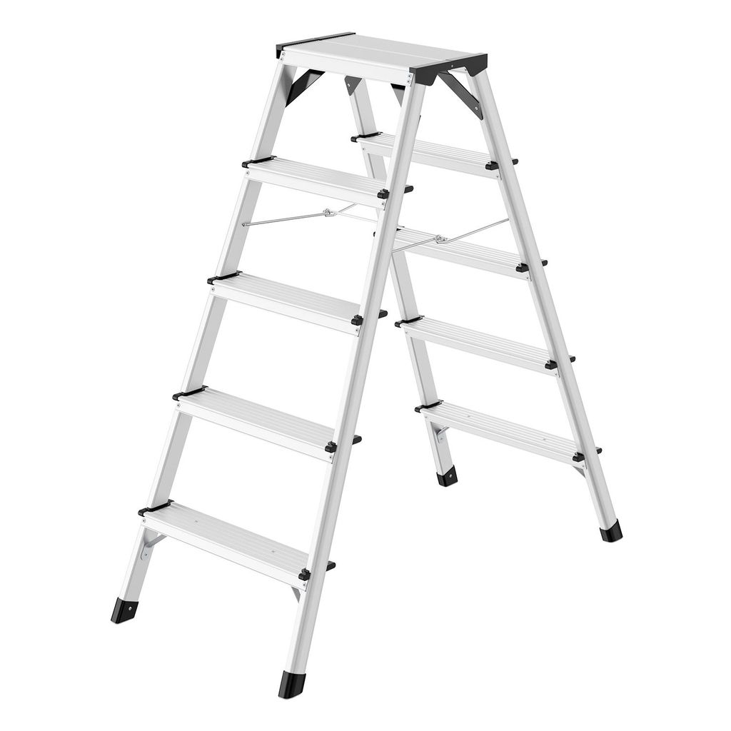 Hailo D60 StandardLine Alu-Doppelstufenleiter - 2x5 Stufen Produktbild 
