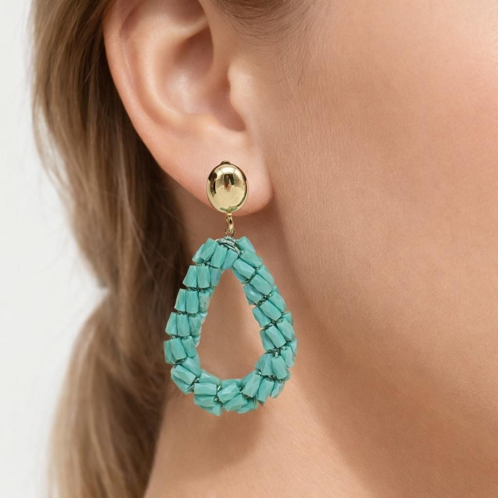 Ohrringe türkis Blau mit relief statement Sweet7