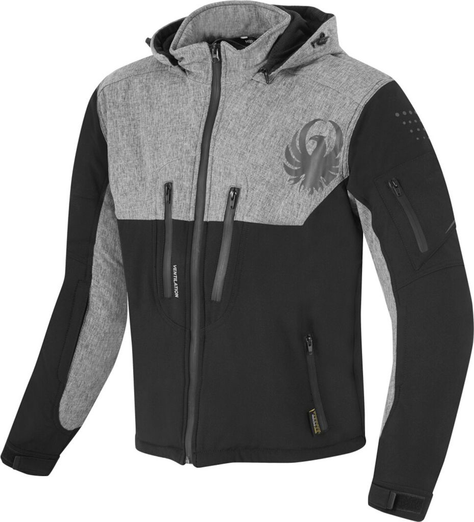 Merlin Dune Motorrad Softshell-Jacke, schwarz/grau, S
